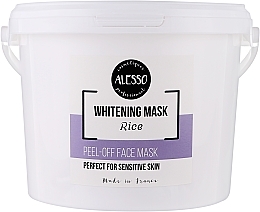 Парфумерія, косметика Альгінатна маска для обличчя з рисом, освітлювальна - Alesso Whitening Rice Mask