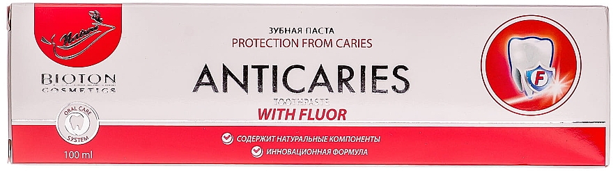 Зубна паста "Антикарієс" - Bioton Cosmetics Anticarres Toothpaste With Fluor — фото N2