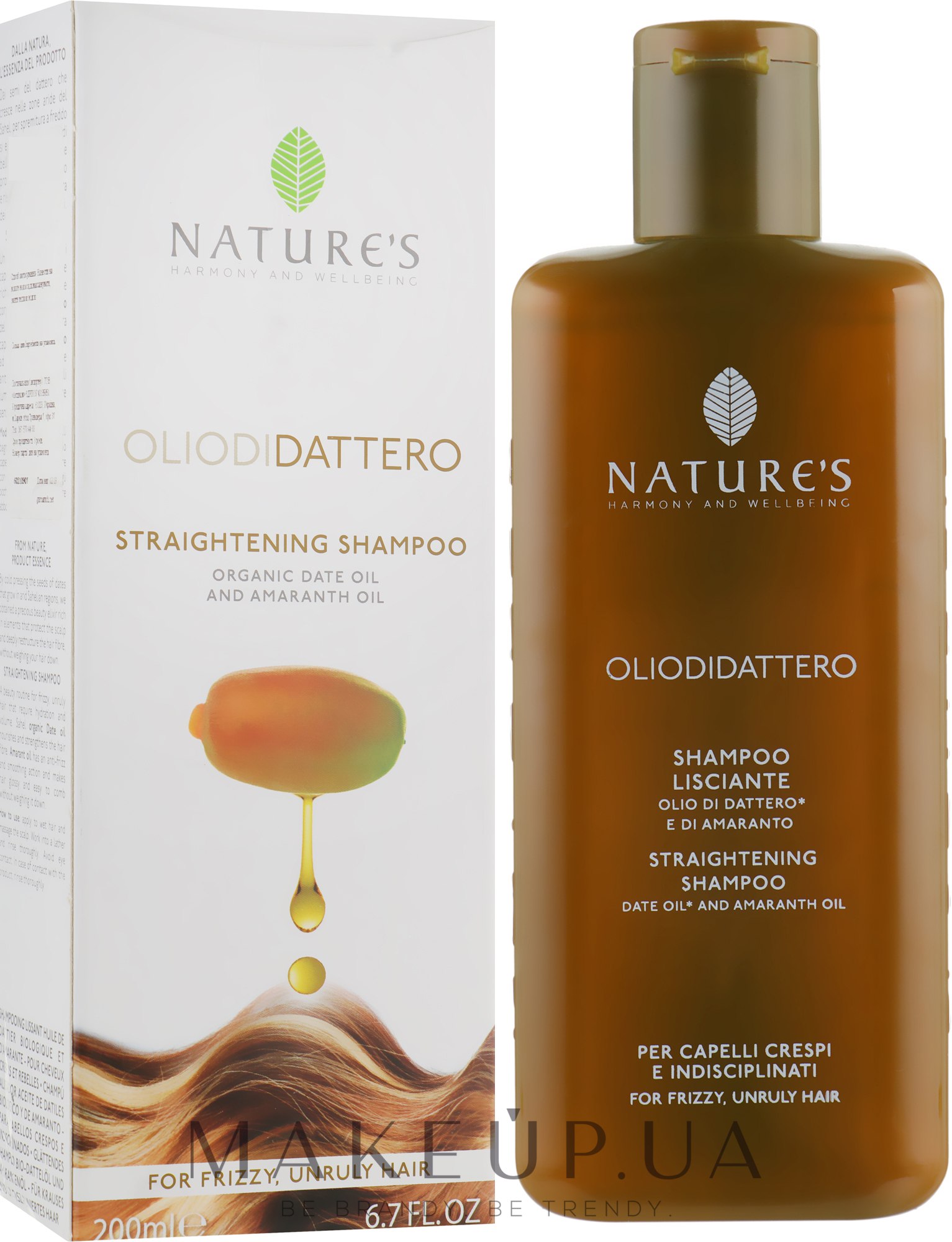 Шампунь для выпрямления волос - Nature's Oliodidattero Straightening Shampoo — фото 200ml