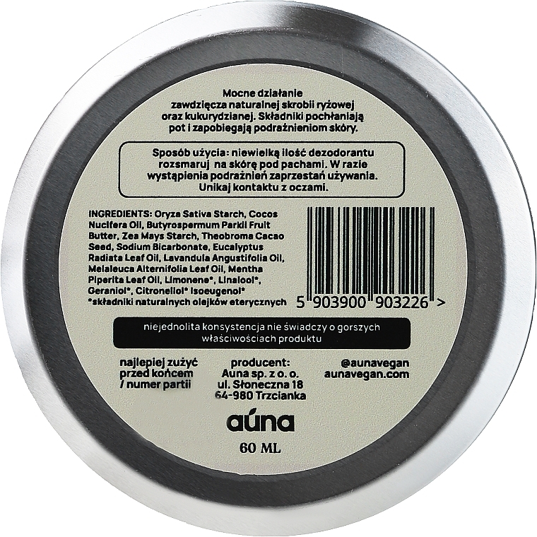 Натуральный дезодорант-крем - Auna Natural Deodorant In Cream — фото N2