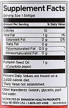 Пищевая добавка тыквенная, 100 шт. - Swanson Pumpkin Seed Oil 1000 mg — фото N3