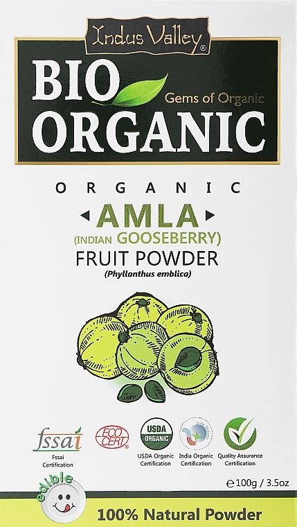 Пудра для волосся - Indus Valley Bio Organic Amla Fruit Powder — фото N1