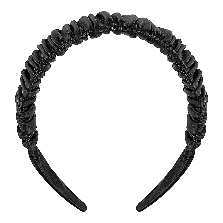 Ободок для волос, чёрный "Fold Pattern" - MAKEUP Hair Hoop Band Leather Black