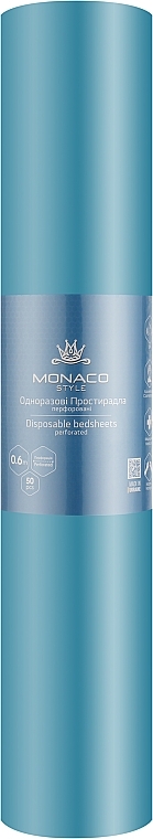 Простыни одноразовые, перфорация, 0.6м х 1.8м, 50шт, голубые - Monaco Style — фото N1