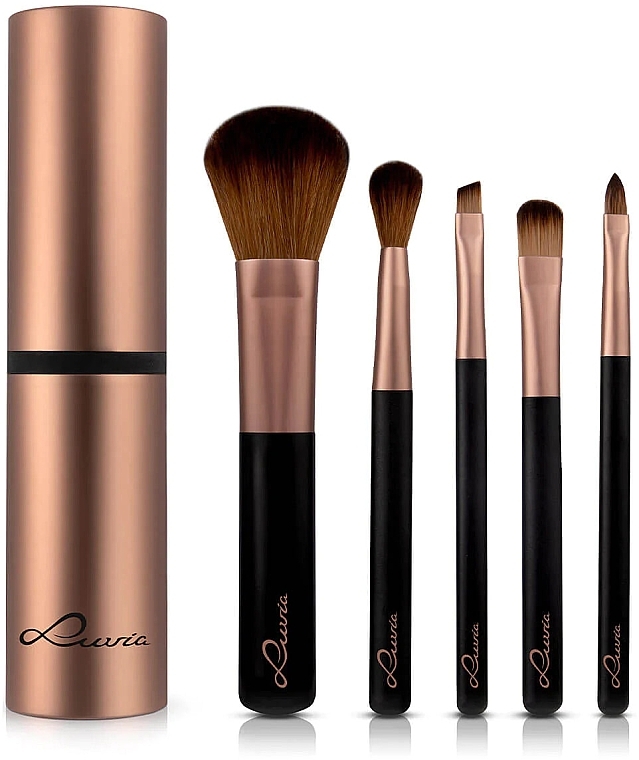 Набір пензлів для макіяжу, 5 шт. - Luvia Cosmetics Cappuccino Travel Brush Set — фото N2