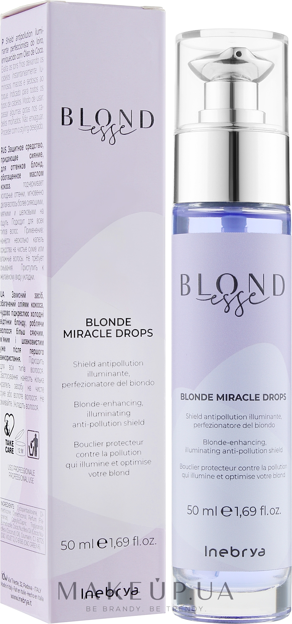 Сыворотка-капли для волос с кокосовым маслом - Inebrya Blondesse Blonde Miracle Drops — фото 50ml