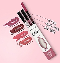 Набор - Lovely K'Lips Velvet (lipstick + lip/pencil + lip/top) — фото N2