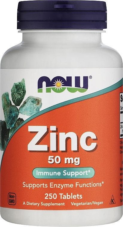 Минералы Цинк Глюконат 50 мг в таблетках - Now Foods Zink Immune Support — фото N1