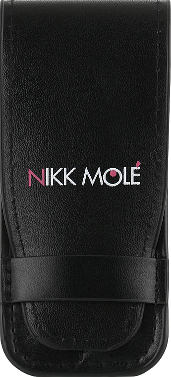 Набор из 2х чёрных пинцетов для бровей в чехле - Nikk Mole — фото N4