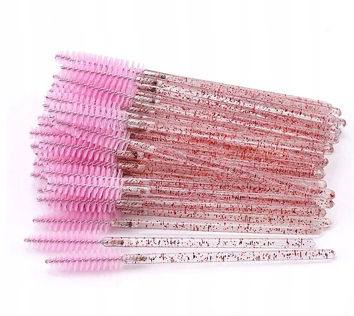 Одноразовые щеточки для ресниц и бровей, прозрачно-розовые - Lewer — фото N1