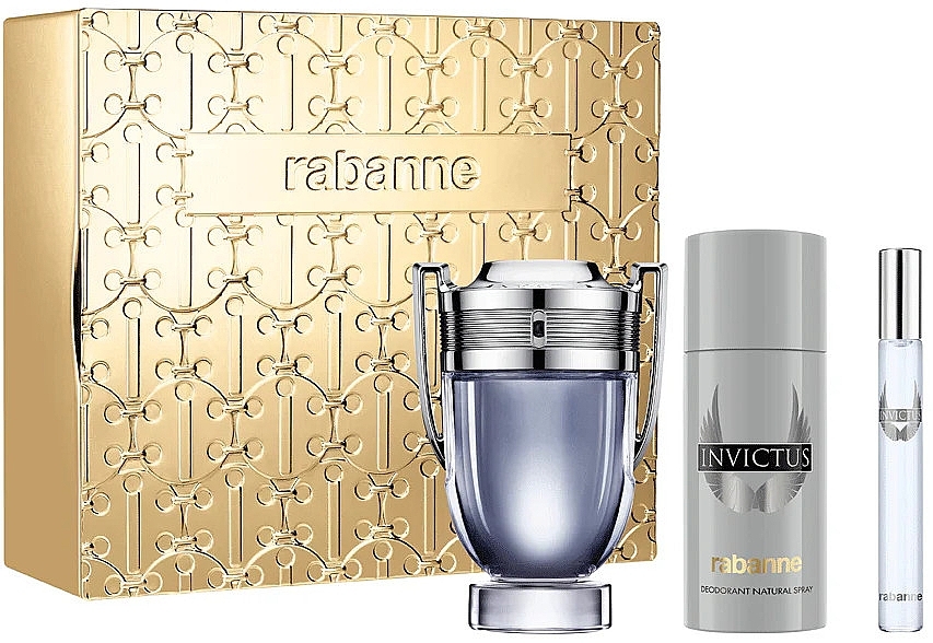 Paco Rabanne Invictus - Набор (edt/100ml + deo/150ml+ edt/10ml) — фото N1