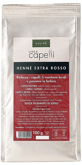 Хна для волосся - Solime Capelli Henne Extra Rosso — фото N1