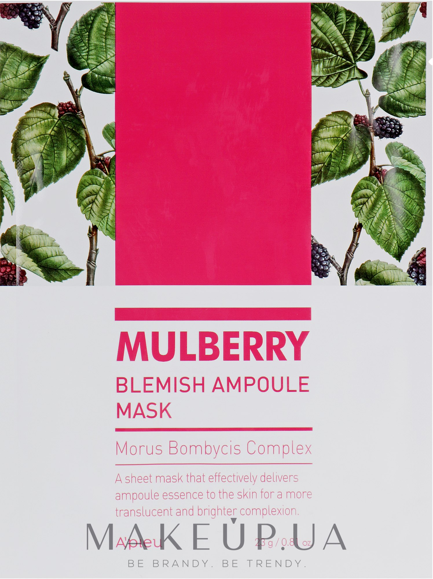 Тканинна маска для обличчя - A'pieu Mulberry Blemish Ampoule Mask — фото 23g