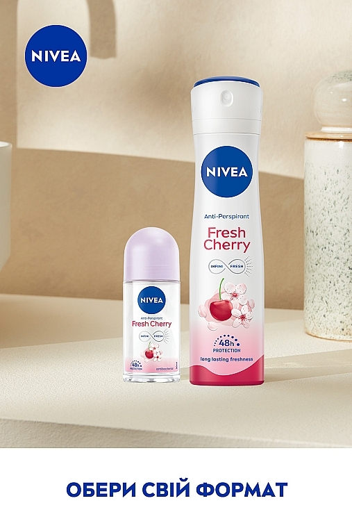 Антиперспірант кульковий - NIVEA Fresh Cherry Anti-Perspirant — фото N6