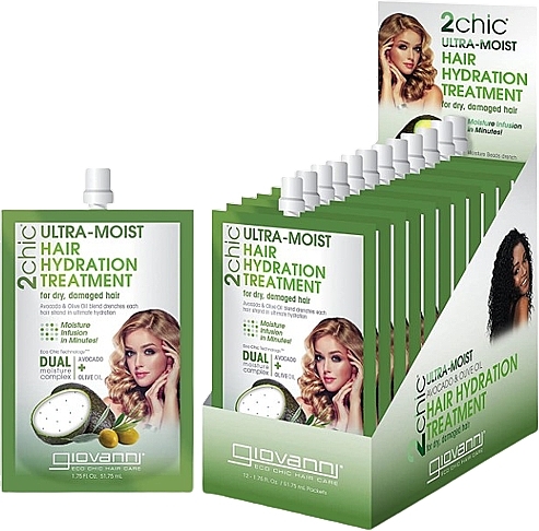 Ультраувлажняющее средство для волос с авокадо и оливковым маслом - Giovanni 2chic Ultra-Moist Hair Hydration Treatment — фото N1