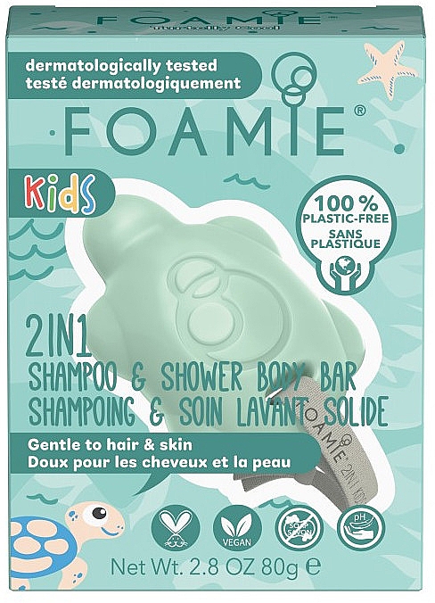 Твердый гель для душа для детей 2 в 1 "Манго и кокос" - Foamie 2 in 1 Shower Body Bar for Kids Mango & Coconut — фото N1