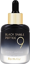Омолоджувальна сироватка з чорним равликом і пептидами - Farmstay Black Snail & Peptide 9 Perfect Ampoule — фото N2