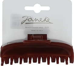 Заколка-краб для волос JG71100 DBL, 9.5 x 3.5 см, коричневая - Janeke Hair Clip — фото N1
