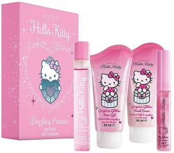 Духи, Парфюмерия, косметика Avon Hello Kitty - Набор (edt/15ml + gloss/7ml + gel/50ml + h/cr/50ml)