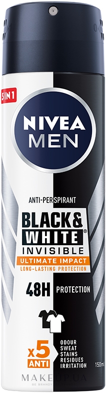 Антиперспирант "Черное и Белое невидимый" - NIVEA MEN Ultimate Impact — фото 150ml