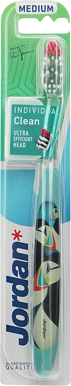 Дизайнерська зубна щітка, м'ятна з птахами - Jordan Individual Clean