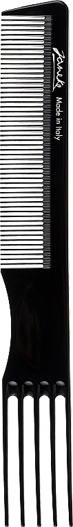 Расческа-вилка для начеса волос, 20,5 см, черная - Janeke Professional Comb With Picks — фото N1