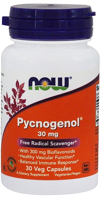 Капсули "Пікногенол", 30 мг - Now Foods Pycnogenol — фото N1
