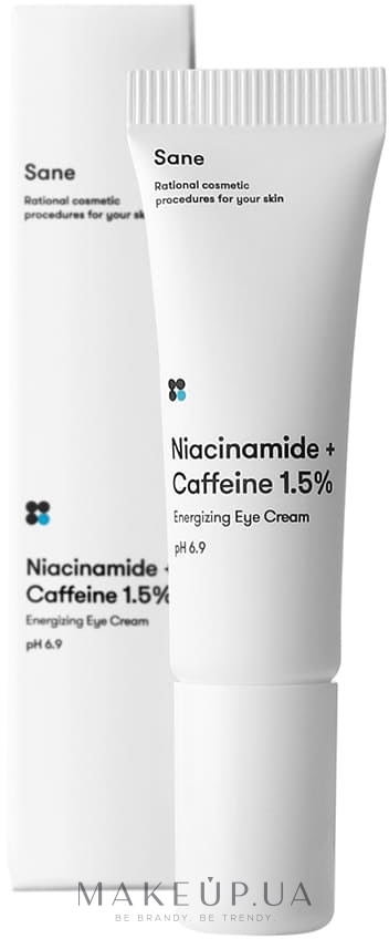 Крем под глаза от темных кругов и отеков с кофеином - Sane Niacinamide + Caffeine 1.5% Energizing Eye Cream — фото 10ml
