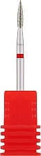 Фреза алмазна "Полум'я" 243 021R, діаметр 2,1 мм, червона - Nail Drill — фото N1