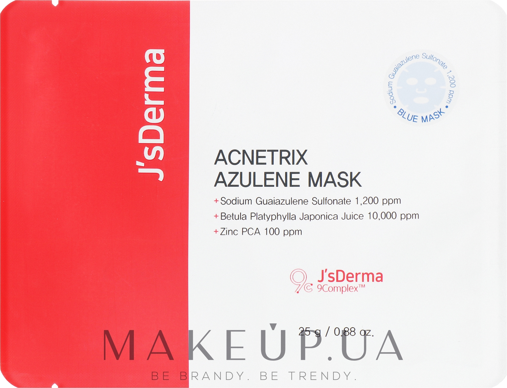Тканевая маска для лица с азуленом - J'sDerma Acnetrix Azulene Mask — фото 25g