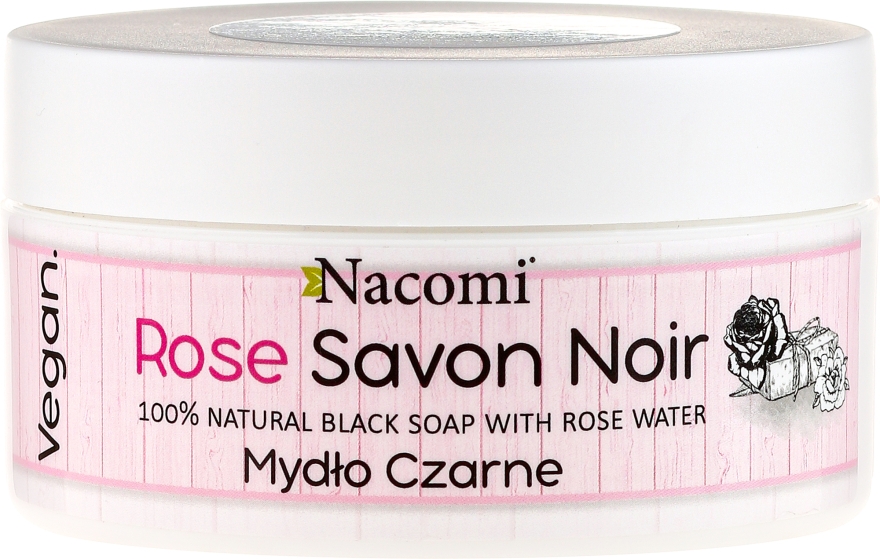 Черное мыло с розовой водой - Nacomi Savon Noir Natural Black Soap with Rode Water — фото N1
