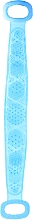 Силіконова мочалка для тіла з ручками, блакитна - Deni Carte — фото N2