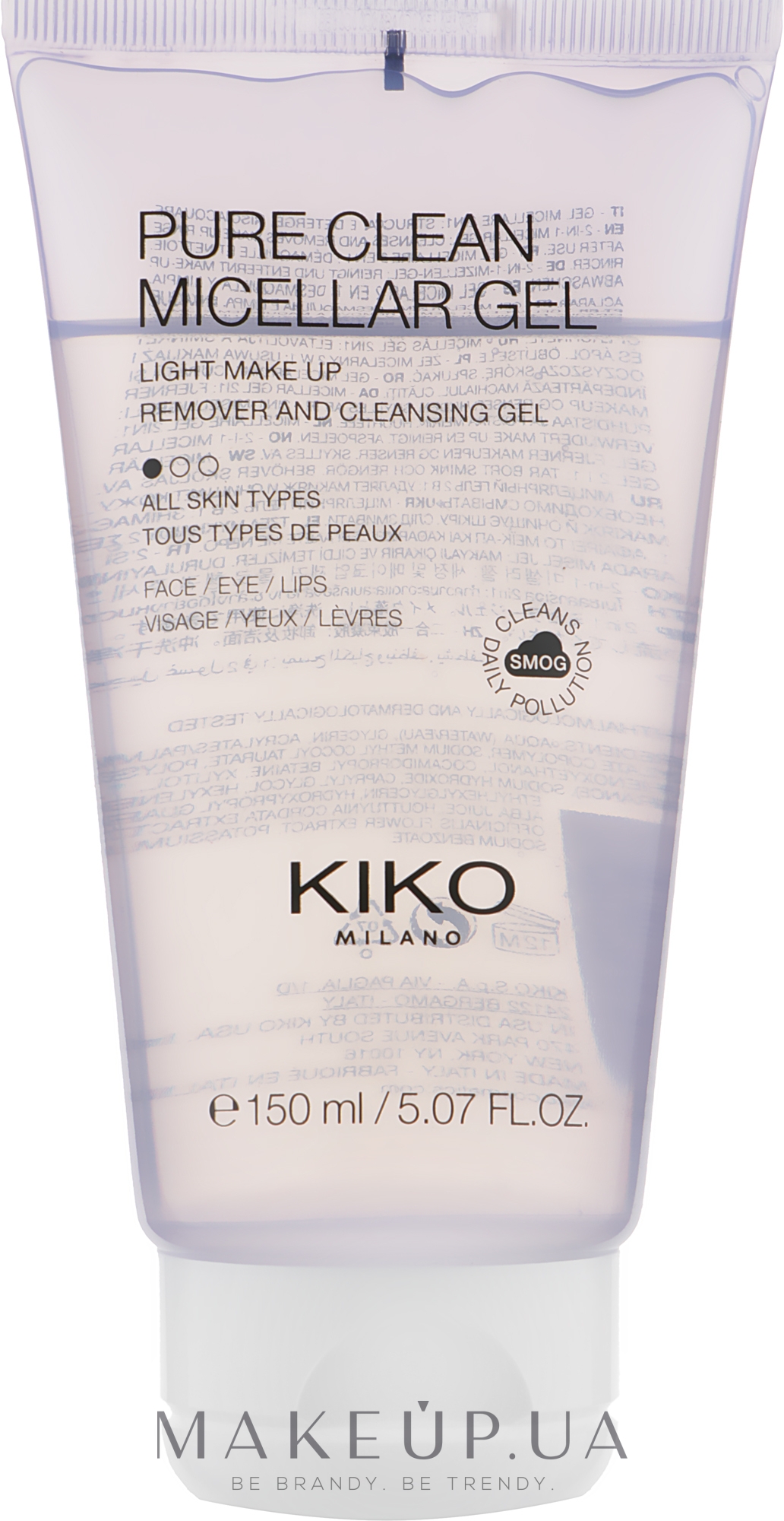 Мицеллярный гель для умывания - Kiko Milano Pure Clean Micellar Gel — фото 150ml
