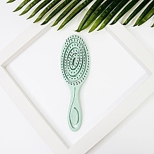Біорозкладна щітка для волосся, зелена - Yeye — фото N2