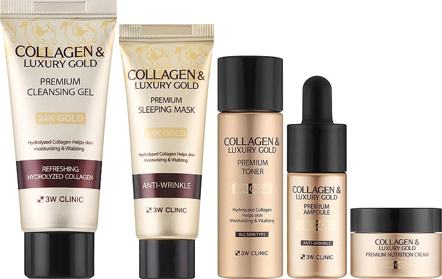 Набор, 5 продуктов - 3W Clinic Collagen Luxury Gold Special Starter Kit — фото N2