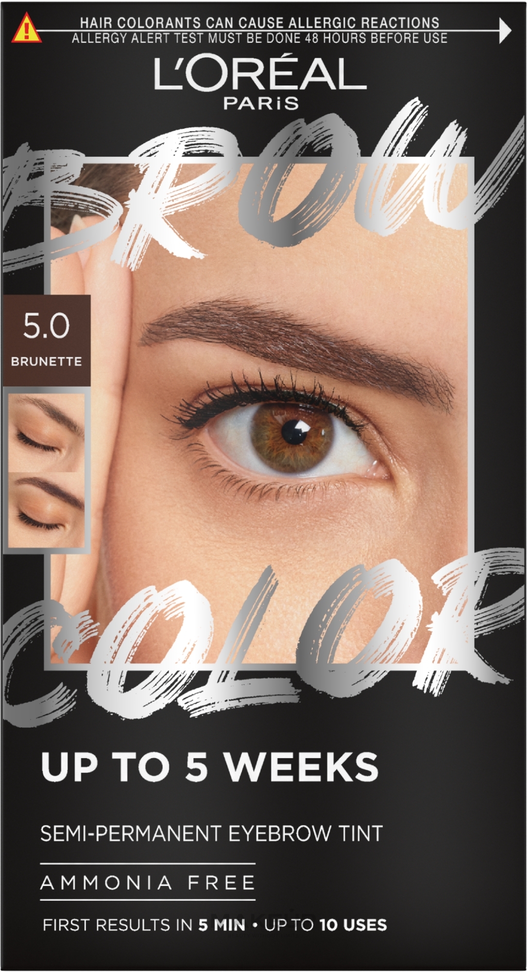 Набор для окрашивания бровей - L'Oréal Paris Brow Color Semi-Permanent Eyebrow Tint — фото 5.0 - Brunette