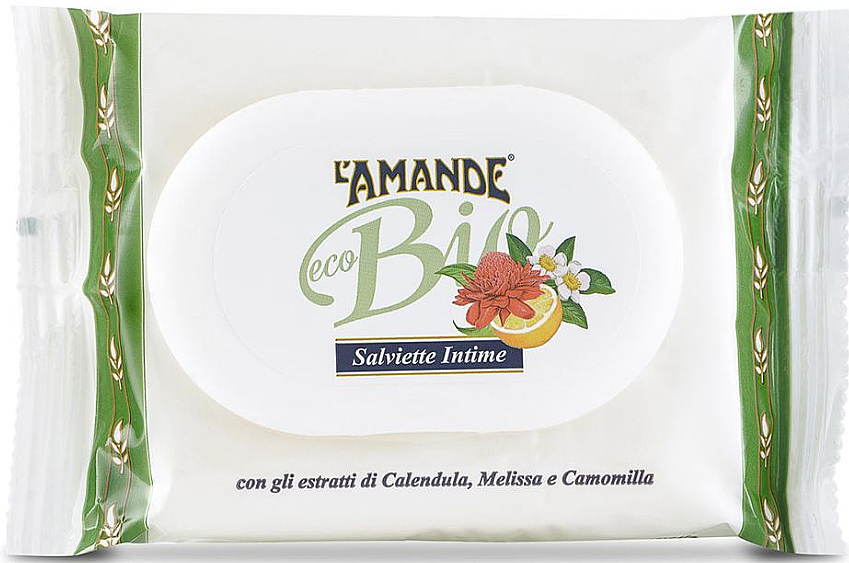 Серветки для інтимної гігієни, 20 шт. - L'Amande Eco Bio Intimate Wipes — фото N1