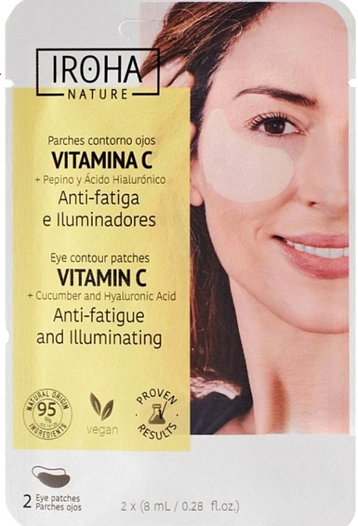 Освітлювальні патчі проти втоми очей з вітаміном С - Iroha Nature Vitamin C Anti-Fatigue And Illumimating Eye Contour Patches — фото N1