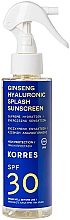 Духи, Парфюмерия, косметика Солнцезащитный спрей для лица и тела - Korres Ginseng & Hyaluronic Splash Sunscreen SPF30