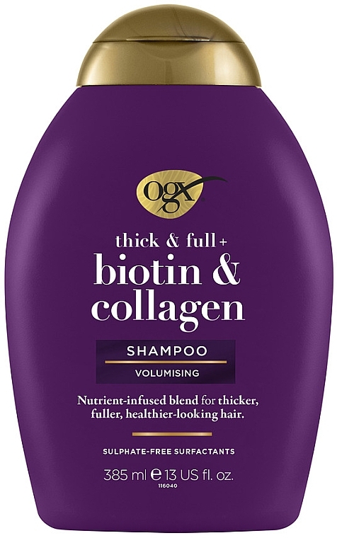 Шампунь для позбавленого об'єму та тонкого волосся з біотином та колагеном - OGX Thick & Full Biotin & Collagen Shampoo