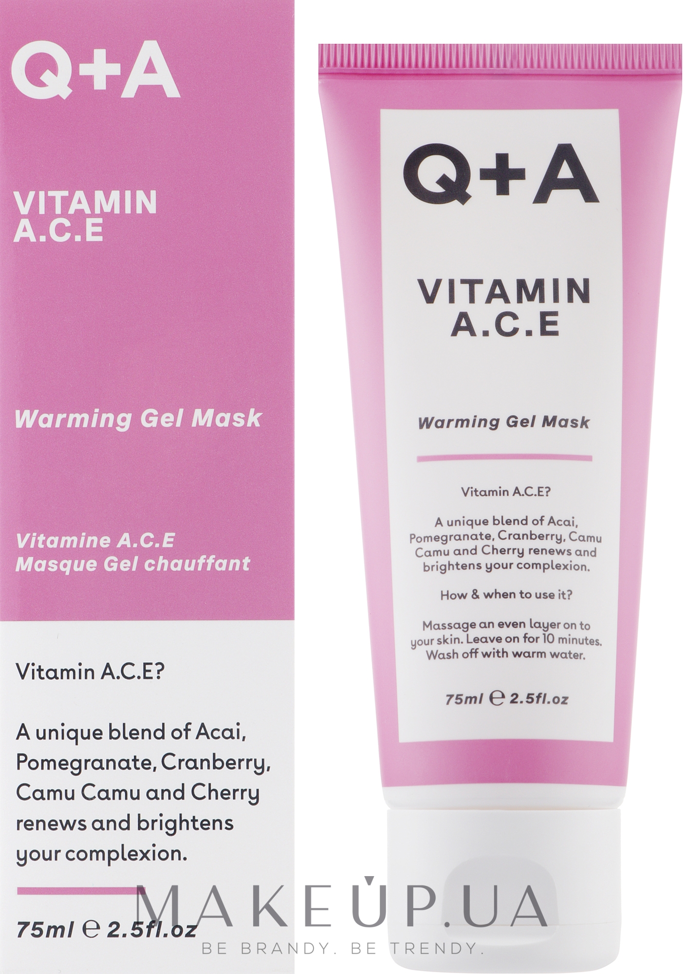 Мультивитаминная маска для лица - Q+A Vitamin A.C.E. Warming Gel Mask — фото 75ml