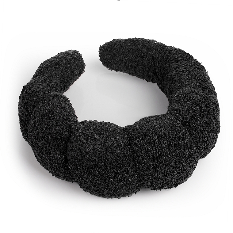 Обруч объемный для бьюти-рутины, чёрный "Easy Spa" - MAKEUP Spa Headband Face Washing Black — фото N1