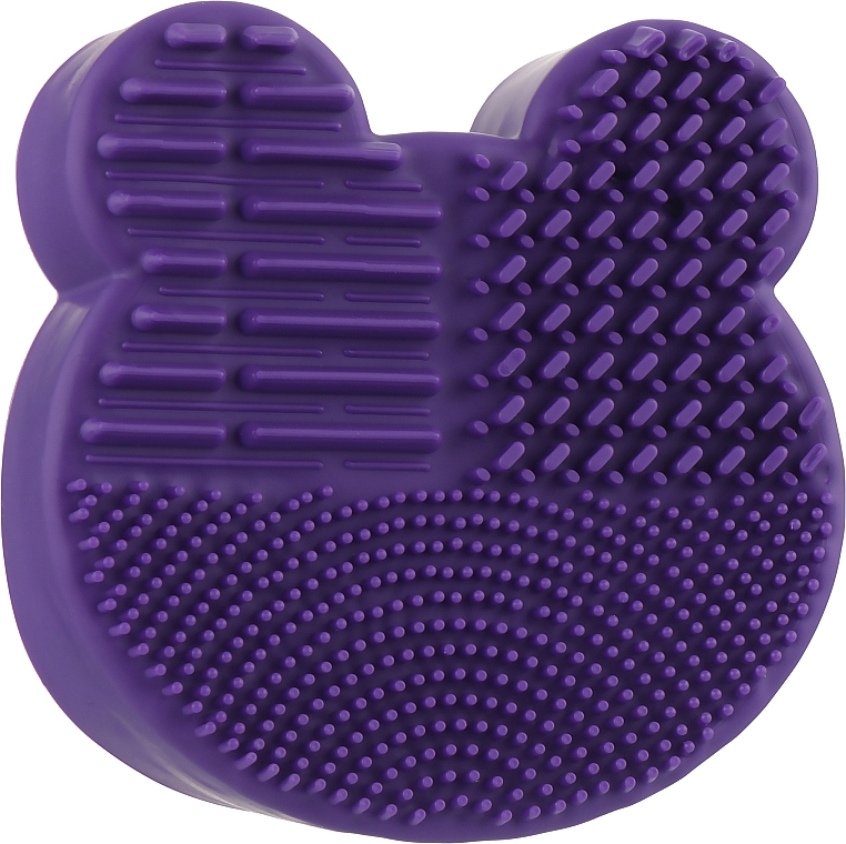 Силиконовая щетка для чистки кистей "Мишка", темно-фиолетовая - Man Fei — фото N1