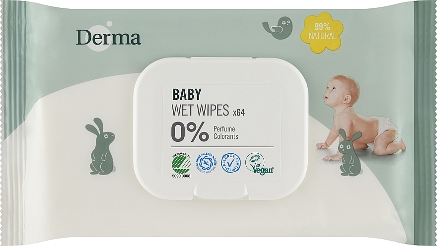 Дитячі вологі серветки - Derma Eco Baby Wet Wipes — фото N1