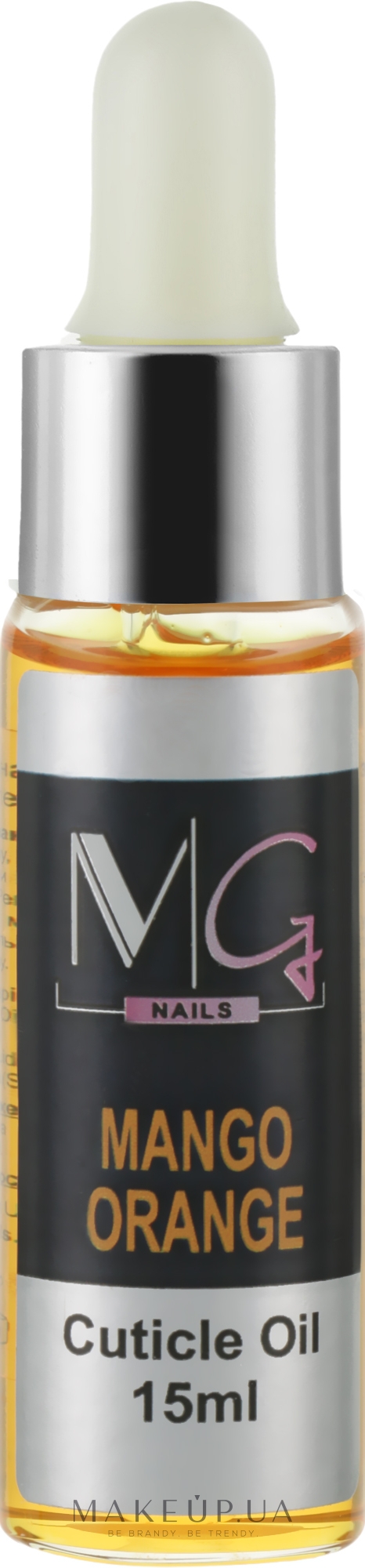 Масло для кутикулы с пипеткой - MG Nails Mango Orange Cuticle Oil — фото 15ml