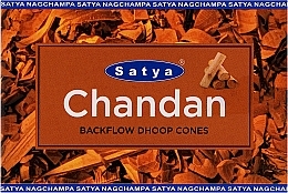 Стелющиеся дымные благовония конусы "Чандан" - Satya Chandan Backflow Dhoop Cones — фото N1