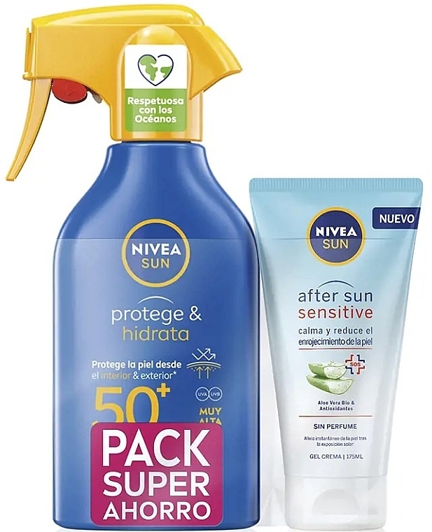 Набор - NIVEA Sun Protection Set (spray/270ml + cream/gel/175ml) — фото N1