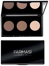 Парфумерія, косметика УЦІНКА! Палетка тіней для брів - Farmasi Trio Brow Powder Kit Cool Brows *