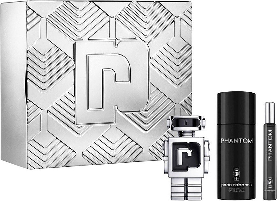 Paco Rabanne Phantom - Набор (edt/50ml + edt/10ml + deo/150ml) — фото N1