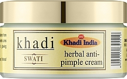 Аюрведичний крем проти прищів і вугрів - Khadi Swati Ayurvedic Herbal Anti-Acne & Pimple Cream — фото N1